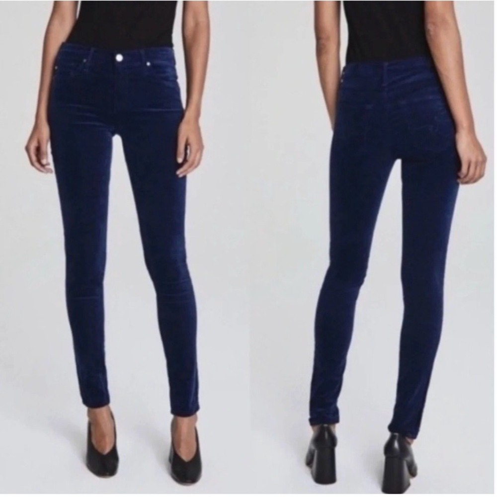 AG Jeans Farrah Skinny High Rise Jeans Sz 29 Dark Indigo Navy Stretch NWT Velvet